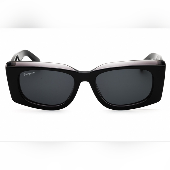Ferragamo Black Rectangular Sunglasses - Picture 3 of 11
